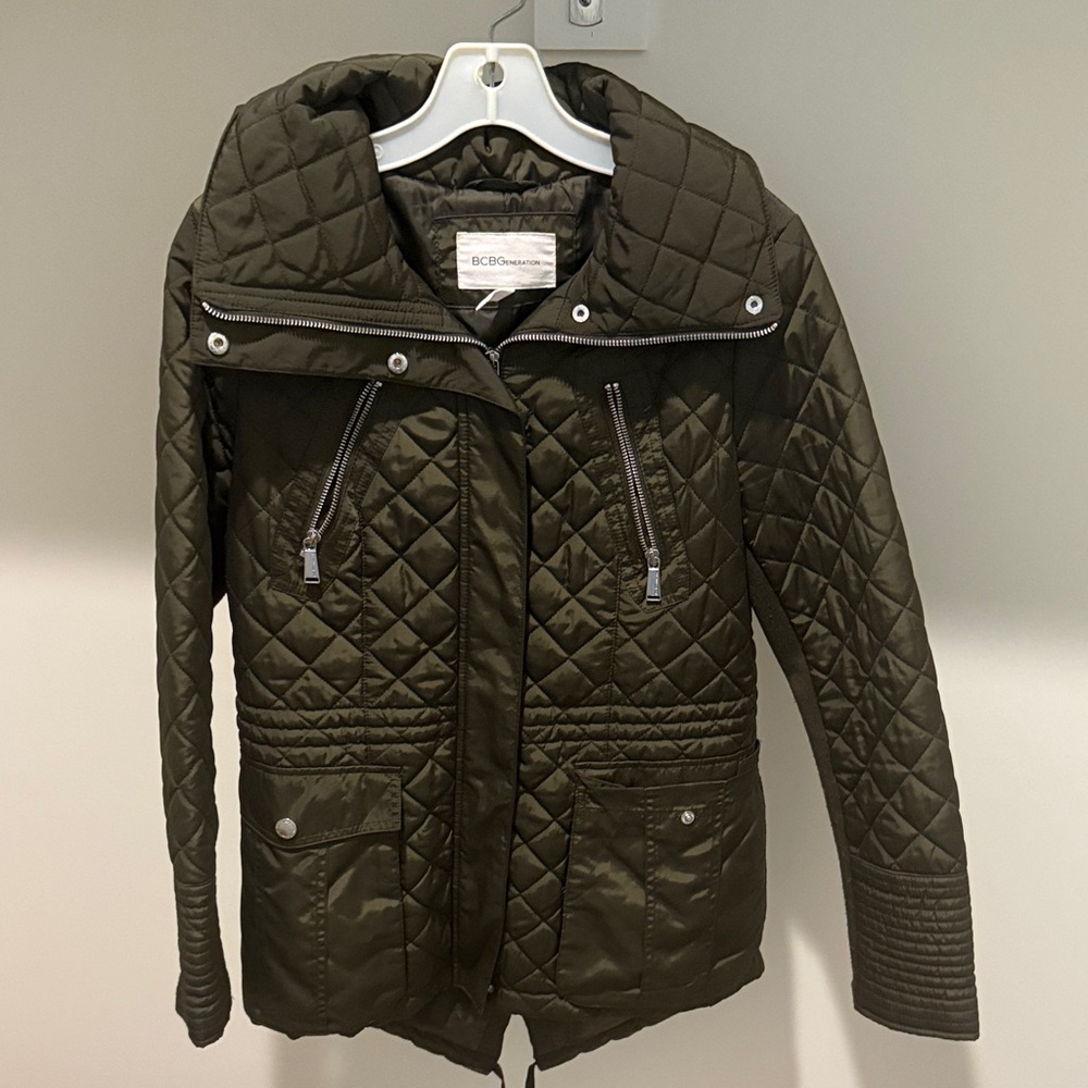 BCBGeneration Olive Quilted Puffer Jacket